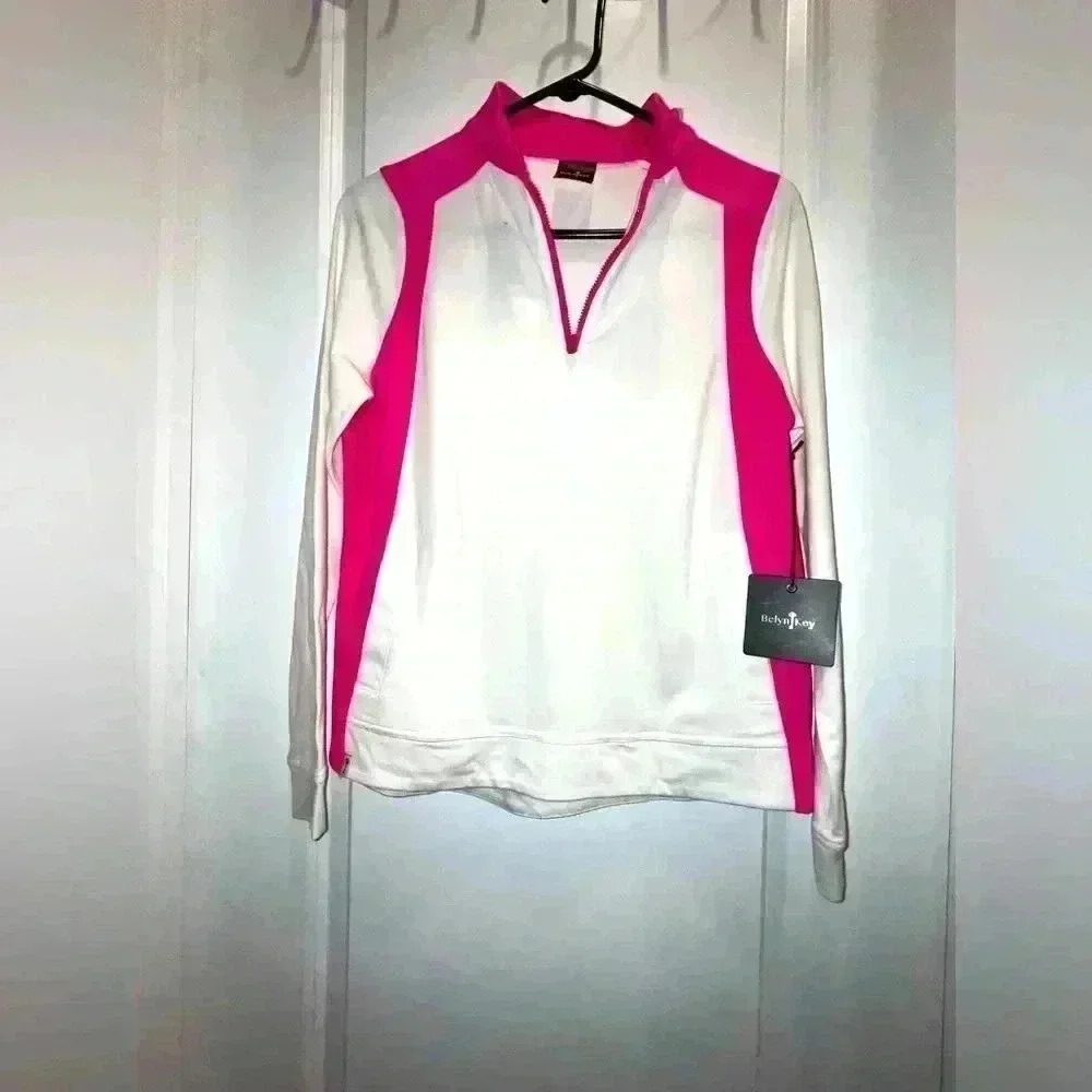 NWT Belyn Key Ladies Fairway Golf Tennis 1/4 ZIP Long Sleeve Pullover